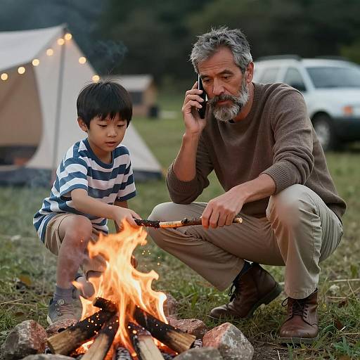 Evening Campfire Moments with Family