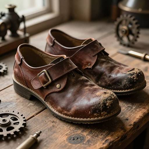 Vintage Steampunk Goggles Close-Up