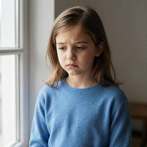 Pensive Girl by a Sunlit Window
