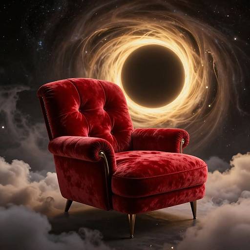 Surreal Cosmic Velvet Lounge Scene
