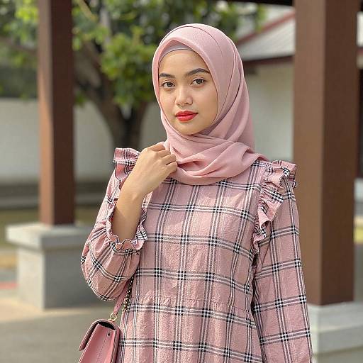 Young Asian Woman in Pink Hijab