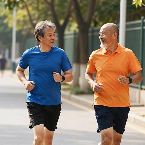 Two Men Jogging on Sunny Day
