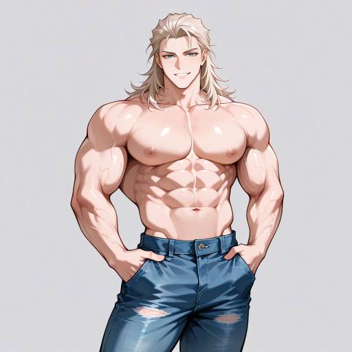 Vibrant Cowboy with Muscular Build Vibrant Cowboy with Muscular Build