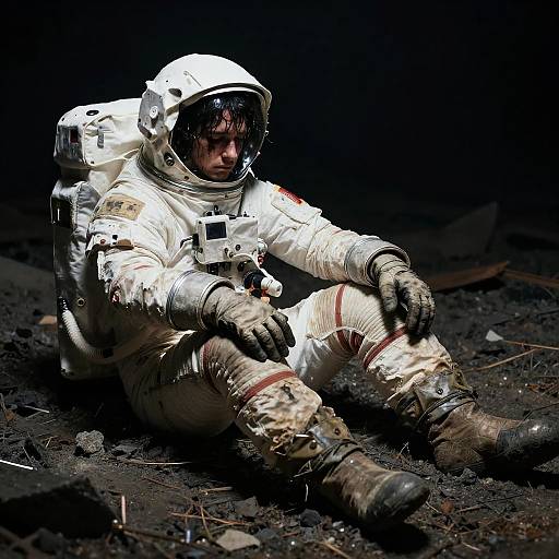 Depressed Astronaut in Ashes