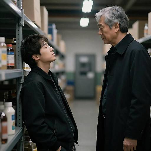 Dim Industrial Portrait of Two Men