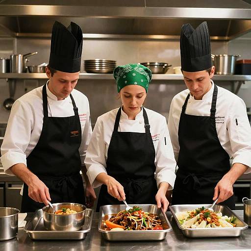 Professional Chefs Preparing Dishes