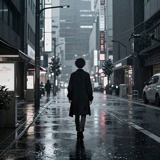 Jirai Kei Anime Rainy Street Scene
