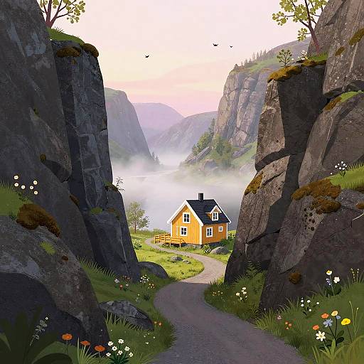 Serene Nordic Fjord Timber House