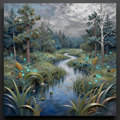 Bioluminescent Marsh Summer Arrival Panel