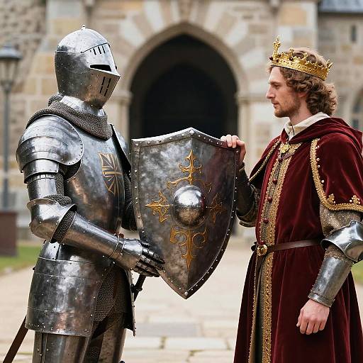 Knight's Inscribed Shield Presented to Duke