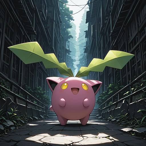 Illustration of Hoppip, pokemon in the style of Momendoufu