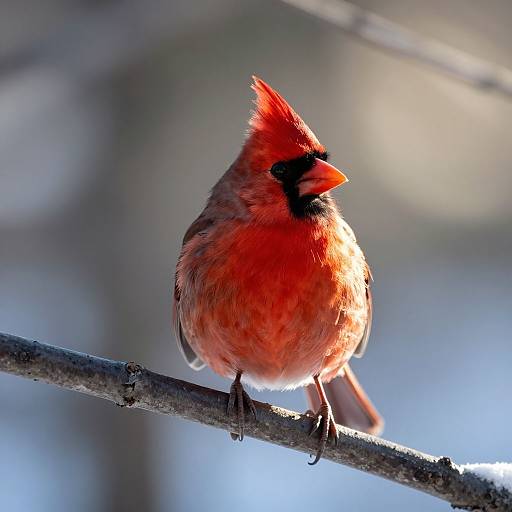 Realistic Cardinal in Snowy Forest