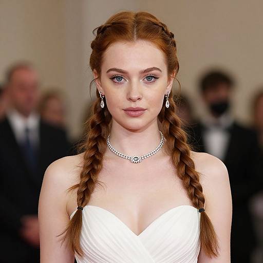Ginger Haired Girl in White Dress
