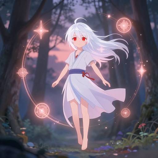 Mystical White-Haired Anime Boy