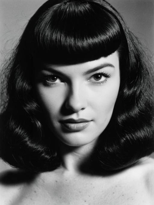 Woman with Bettie Page Bangs Hairstyle
