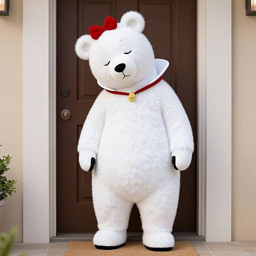 Sleepy Snow White in Bear Costume