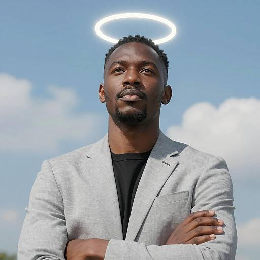 Confident Man with Glowing Halo