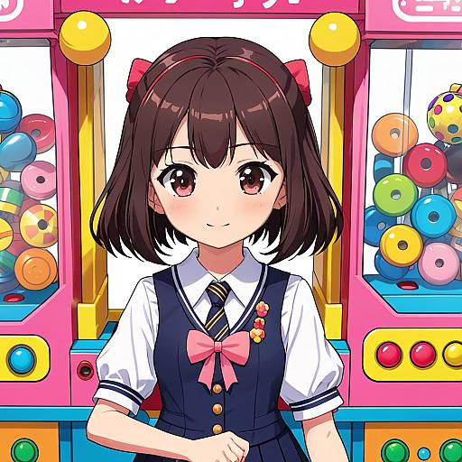Shy Girl at Claw Machine