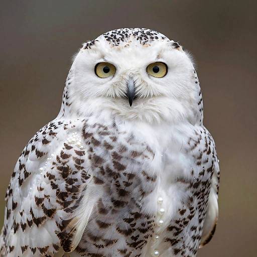 Detailed Snowy Owl Portrait in Icy Tones
