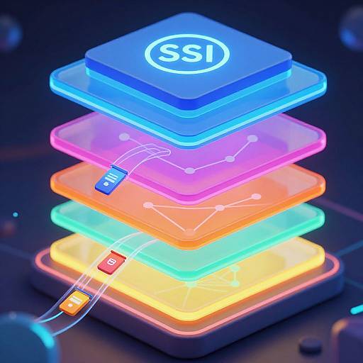 Glowing OSI Model Layers Stack