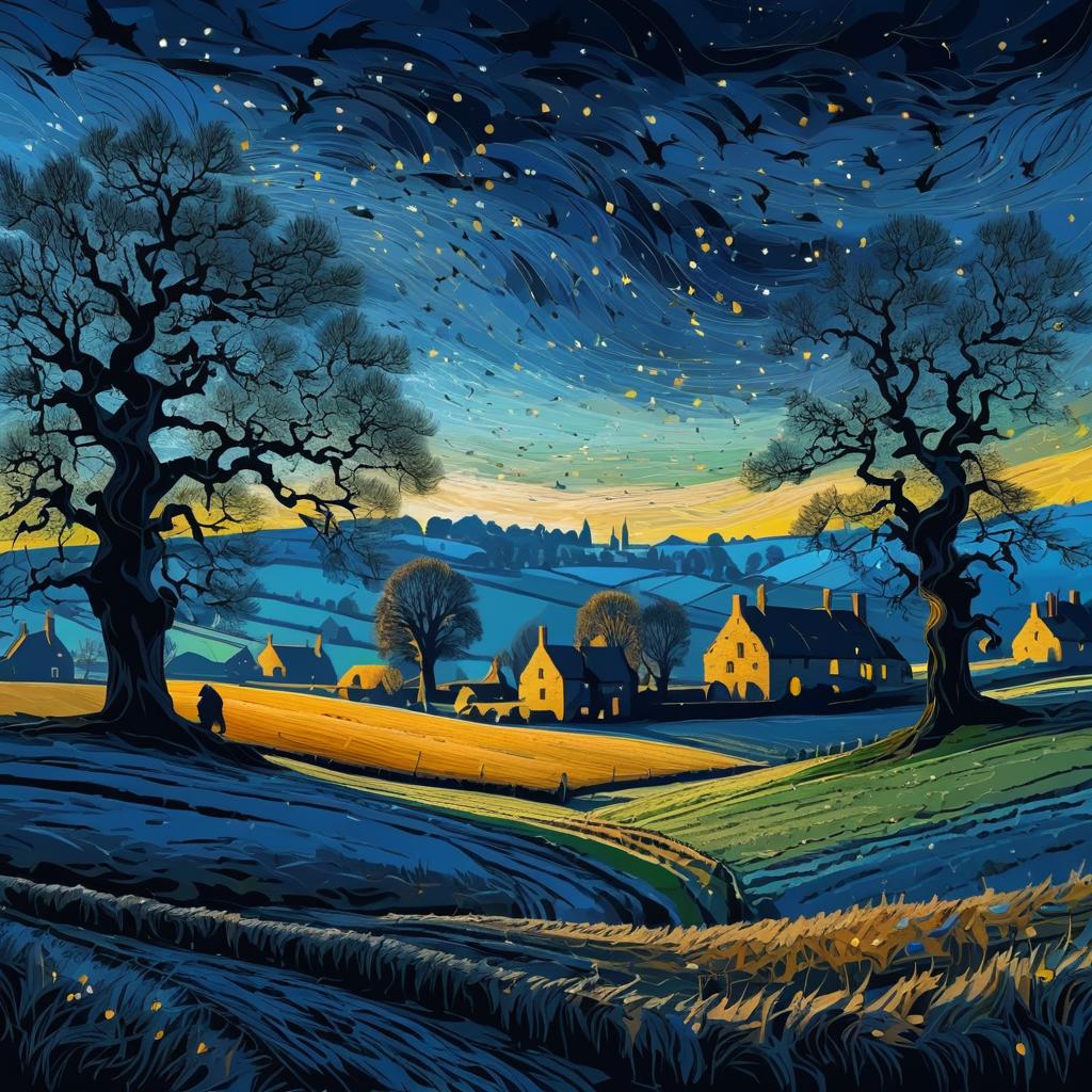 Nostalgic Van Gogh Landscapes with Dark Omens