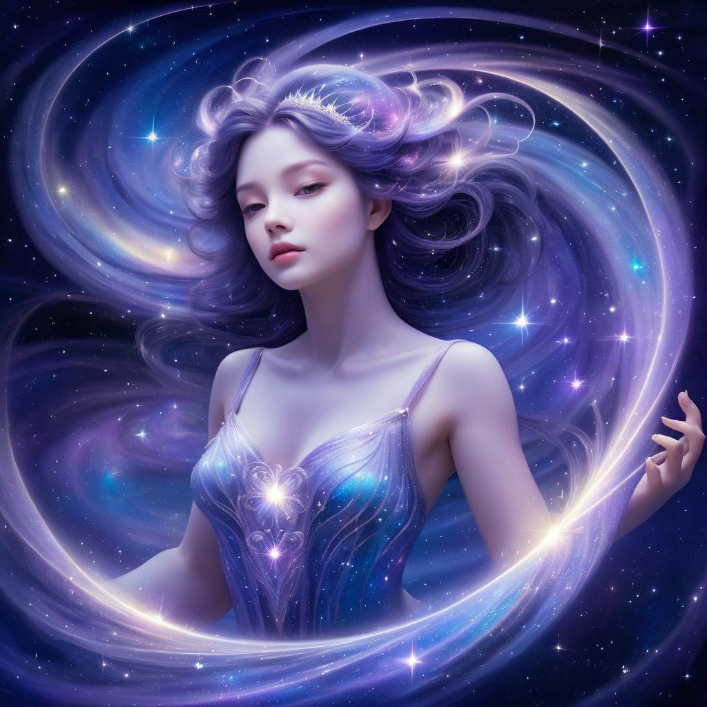 Mystical Nymph in Dreamlike Cosmos