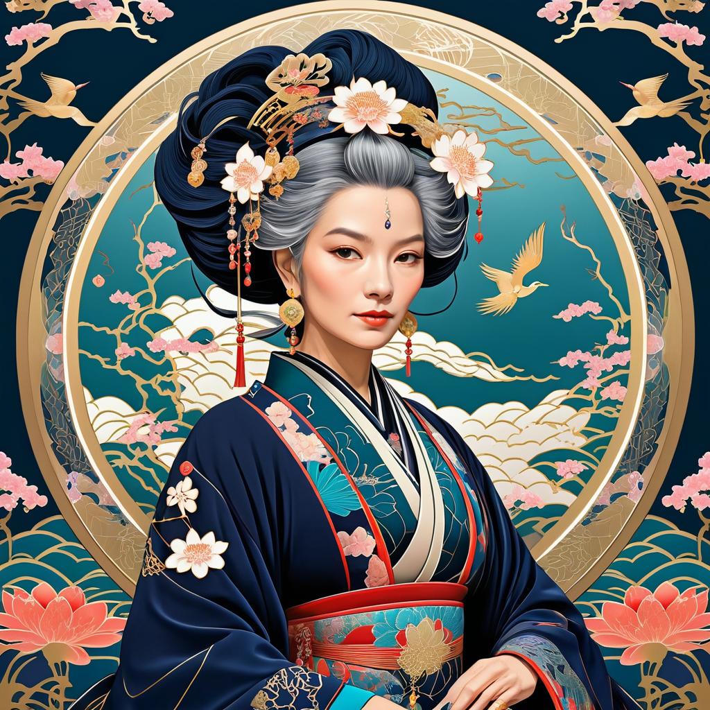 Elderly Woman in Oriental Fantasy Art