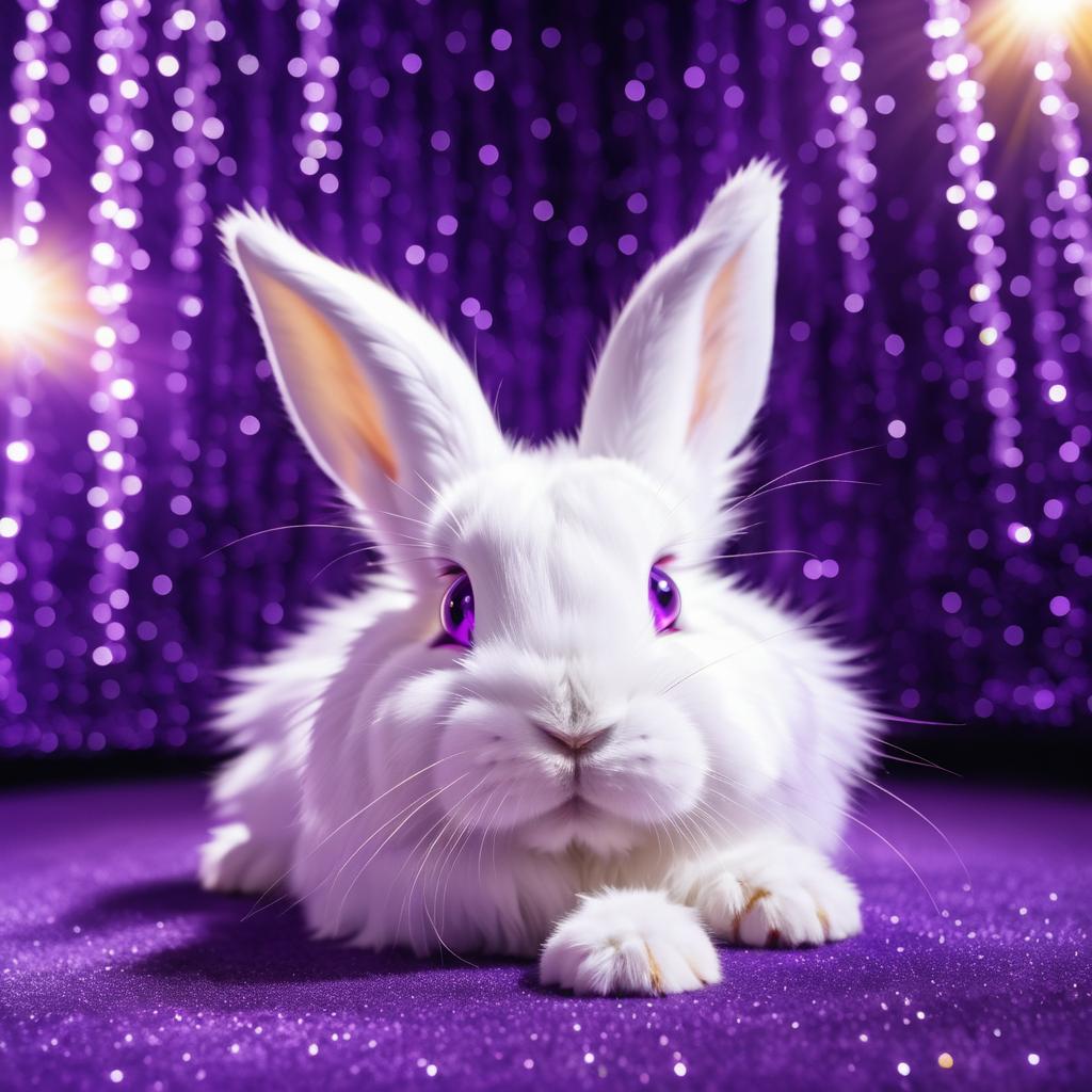 Playful Fluffy Rabbit from Below