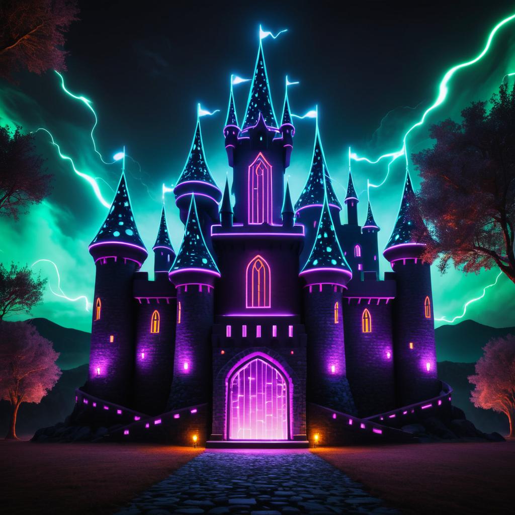 Electro Castle with Glowing Walls