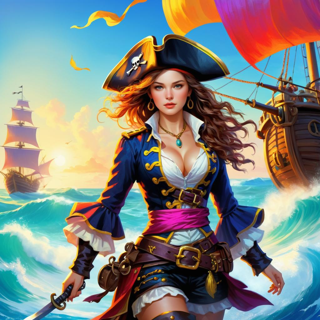 Vibrant Fantasy Pirate Captain Adventure