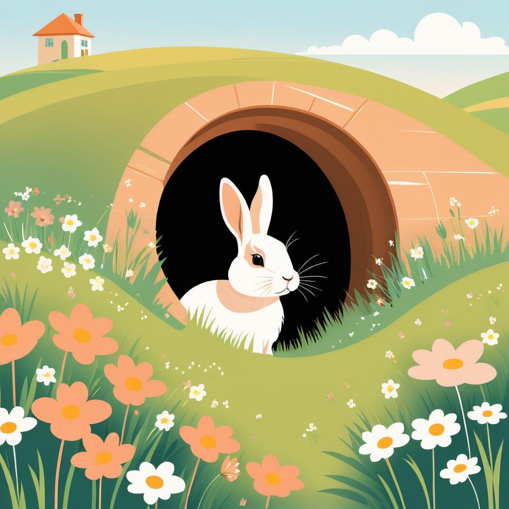 Charming Rabbit Burrow Illustration