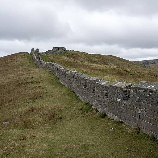 Hadrian's Wall in Rugged Landscape