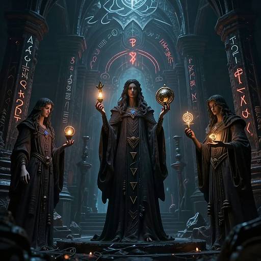 Gothic Deities in Shadowy Temples