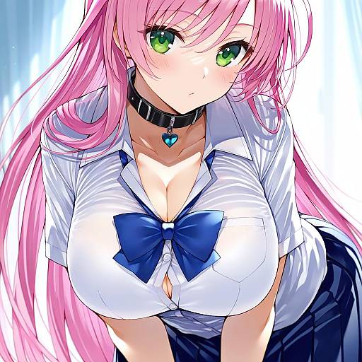 Illustration of Akashiya moka, rosario+vampire in the style of Kou mashiro