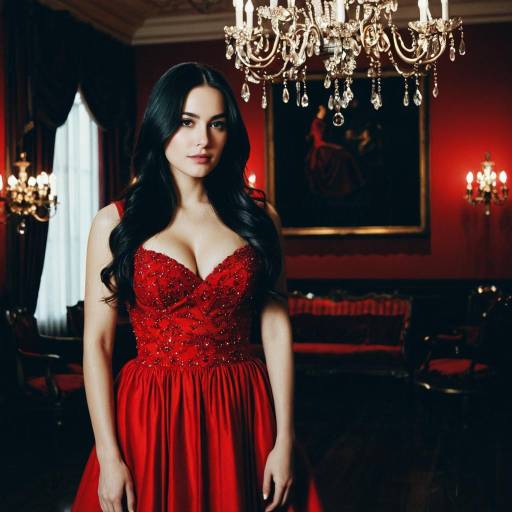 Elegant Solo Portrait in Red Reception Gown