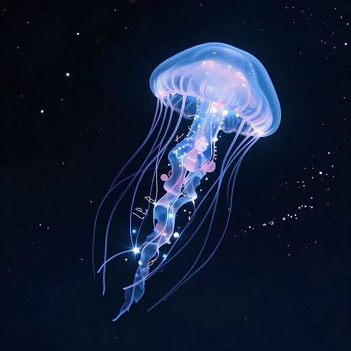 Ethereal Clockwork Jellyfish in Void