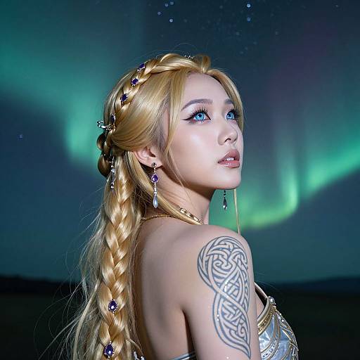 Photorealistic Portrait with Aurora Glow