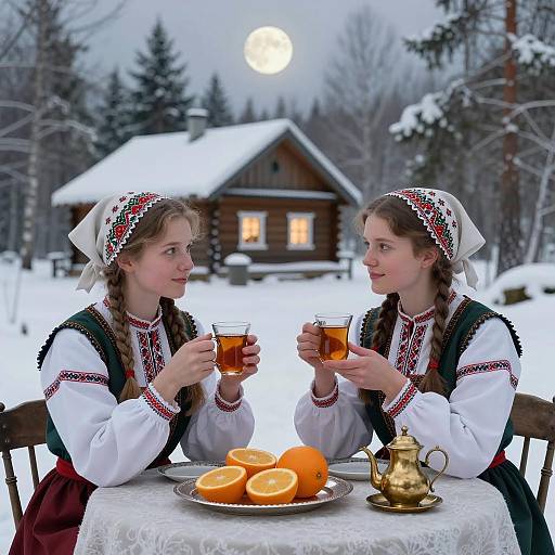 Winter Tea Moment in Northern Europe