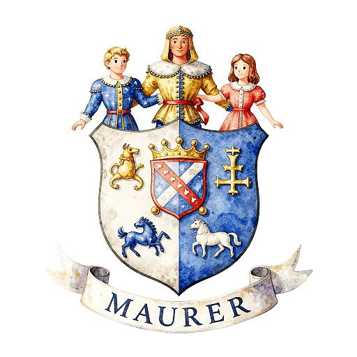 Maurer Family Crest Watercolor Heraldry