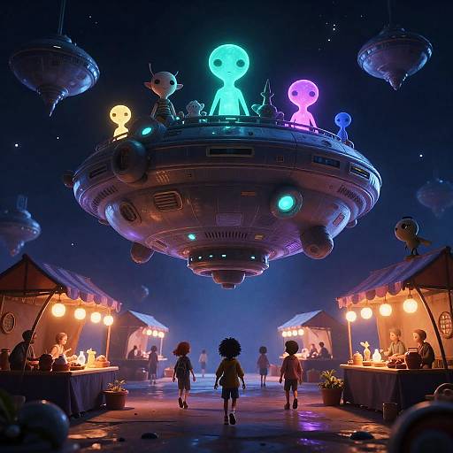 Bioluminescent Alien Bazaar on Drift Station