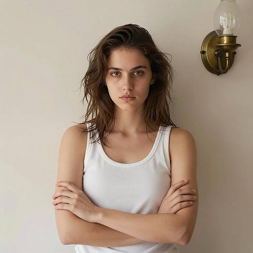 Serious Young Woman with Arms Crossed