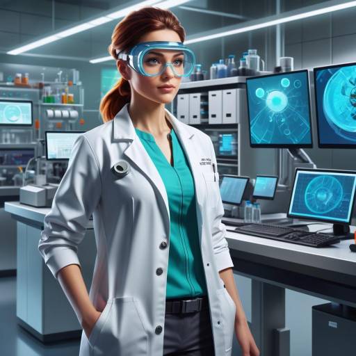 Vibrant Female Scientist in High-Tech Lab Vibrant Female Scientist in High-Tech Lab