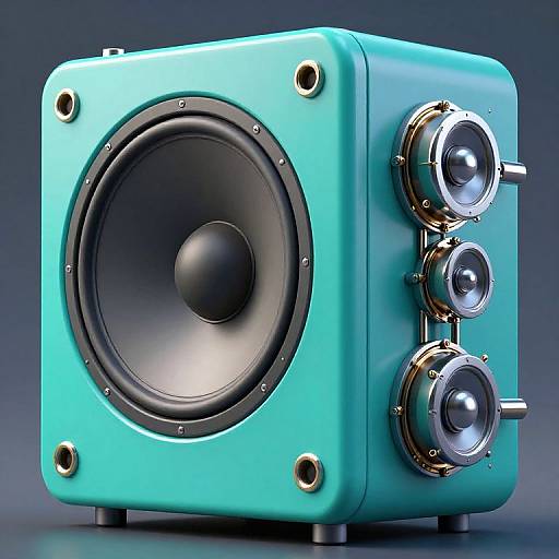 Retrofuturistic Turquoise Speaker Machine