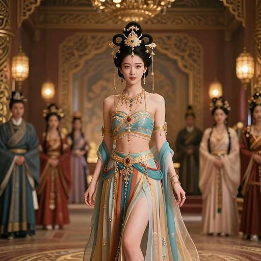 Elegant Lady in Mystical Oriental Palace