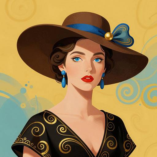 Elegant Woman in Abstract Colors