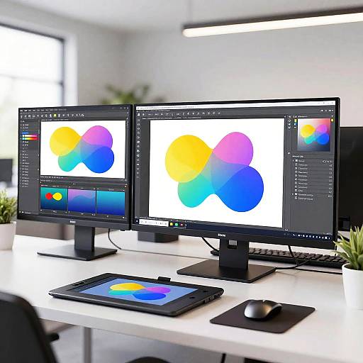 Vector Graphic Designer Workspace Scene
