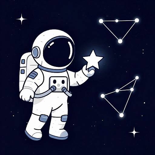 Geometric Baby Astronaut Constellation