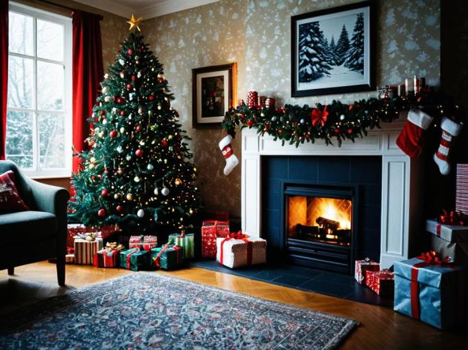 Cozy Christmas Eve Wallpaper Scene