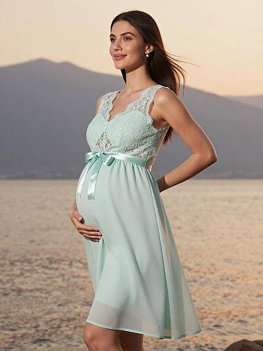 Golden Hour Mint Maternity Portrait
