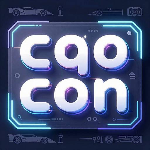 Neon blue and white digital neon sign with 